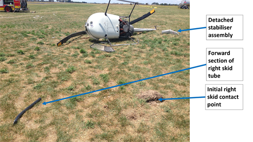 Figure 1: VH-YLP showing initial contact point